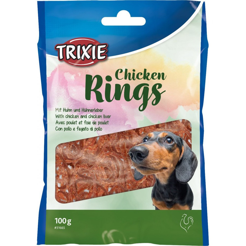 Ласощі для собак кільце жувальне з куркою Trixie Chicken Rings 100 г
