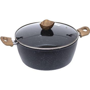 Сотейник із кришкою 28х12см, антипригарне покриття «мармурова крихта».