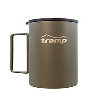 Термокружка ТРМП з складними ручками та поїлкою 400 мл UTRC-137 оливкова нержавіюча сталь для авто