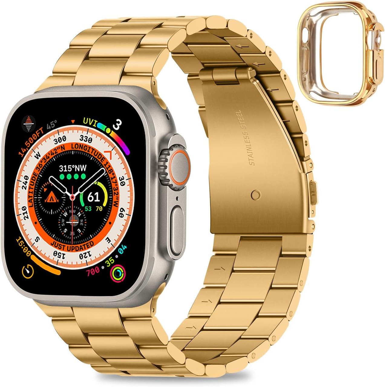 HITZEE, металевий ремінець із нержавіючої сталі для Apple Watch Ultra 2 Ultra, 49 мм, фото 1
