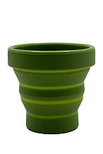 Складний силіконовий стакан TRAMP з кришкою 180 мл UTRC-083 Зелений легкий і компактний