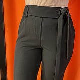 Брюки жіночі класика звужені 42 чорні, фото 3