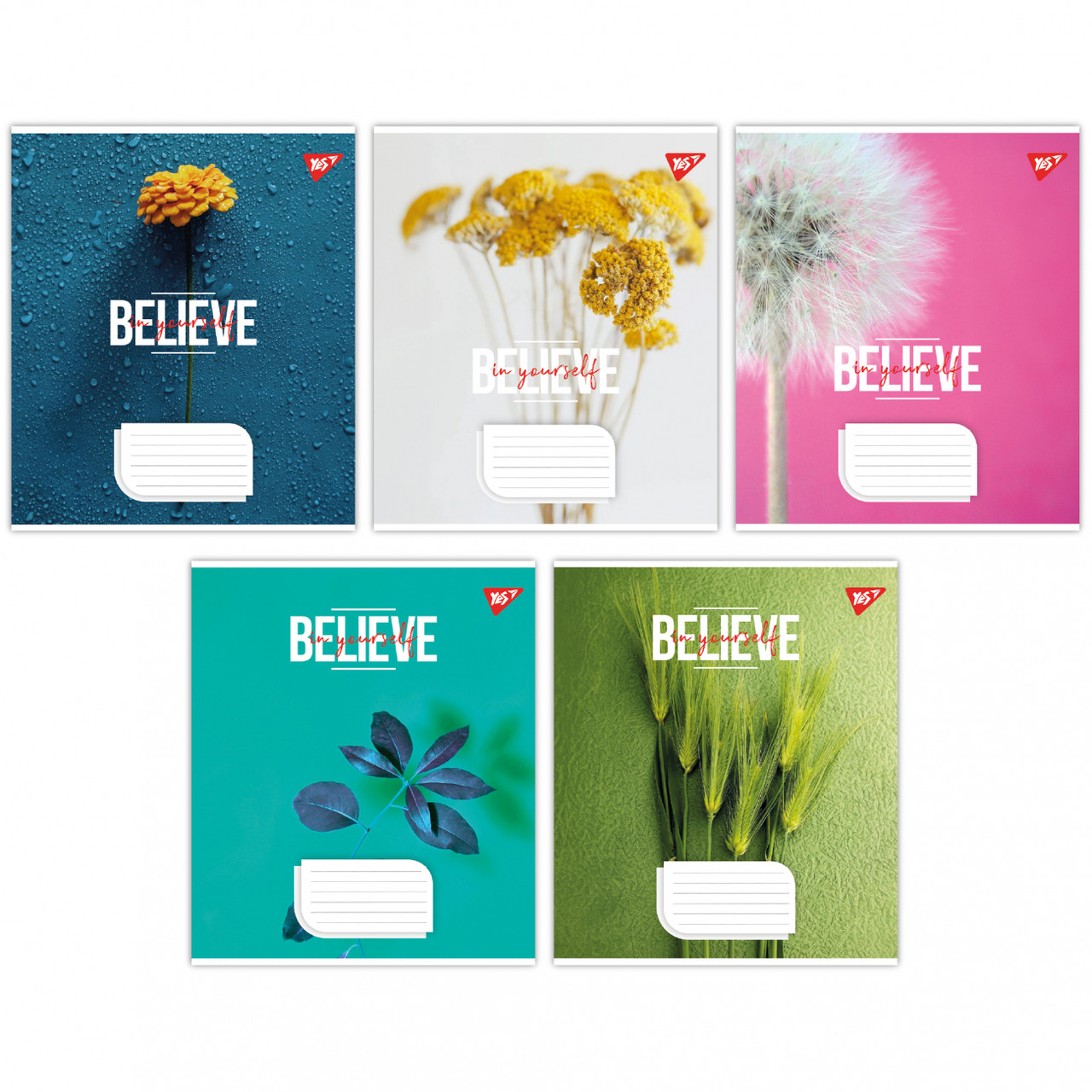 Зошит шкільний А5/18 клітинка Yes Believe in yourself набір 25 шт (766966)