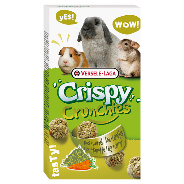 Versele-Laga Crispy Crunchies Hay+Carrot Кранчі печиво з сіна ласощі для кроликів гризунів 75 г, фото 1