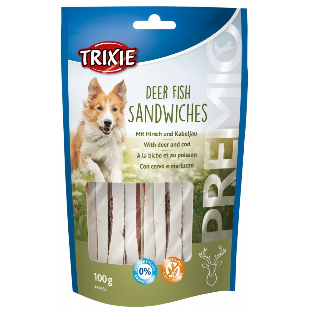Ласощі для собак з оленем та рибою Trixie Premio Deer Fish Sandwiches 100 г