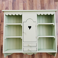 Полиця навісна дерев'яна в стилі Прованс оливка