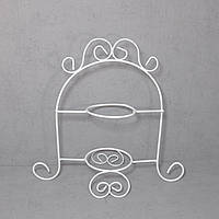 Підставка під страву металева DecorArt "Подвійна" 30x20 см білий. Предмети для сервірування металеві