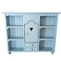 Полиця навісна дерев'яна в стилі Прованс блакитна