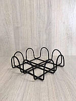 Підставка під серветки серветки серветниця DecorArt "Квадрат із завитком" 18х18 см чорний