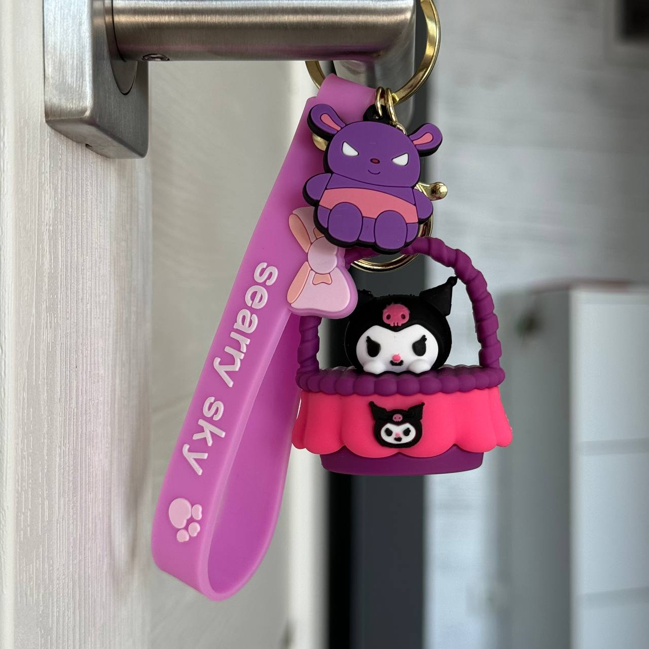 Брелок Kuromi | Hello Kitty Брелок куромі хелло китти фіолетовий брелок хелоу кіті для ключів