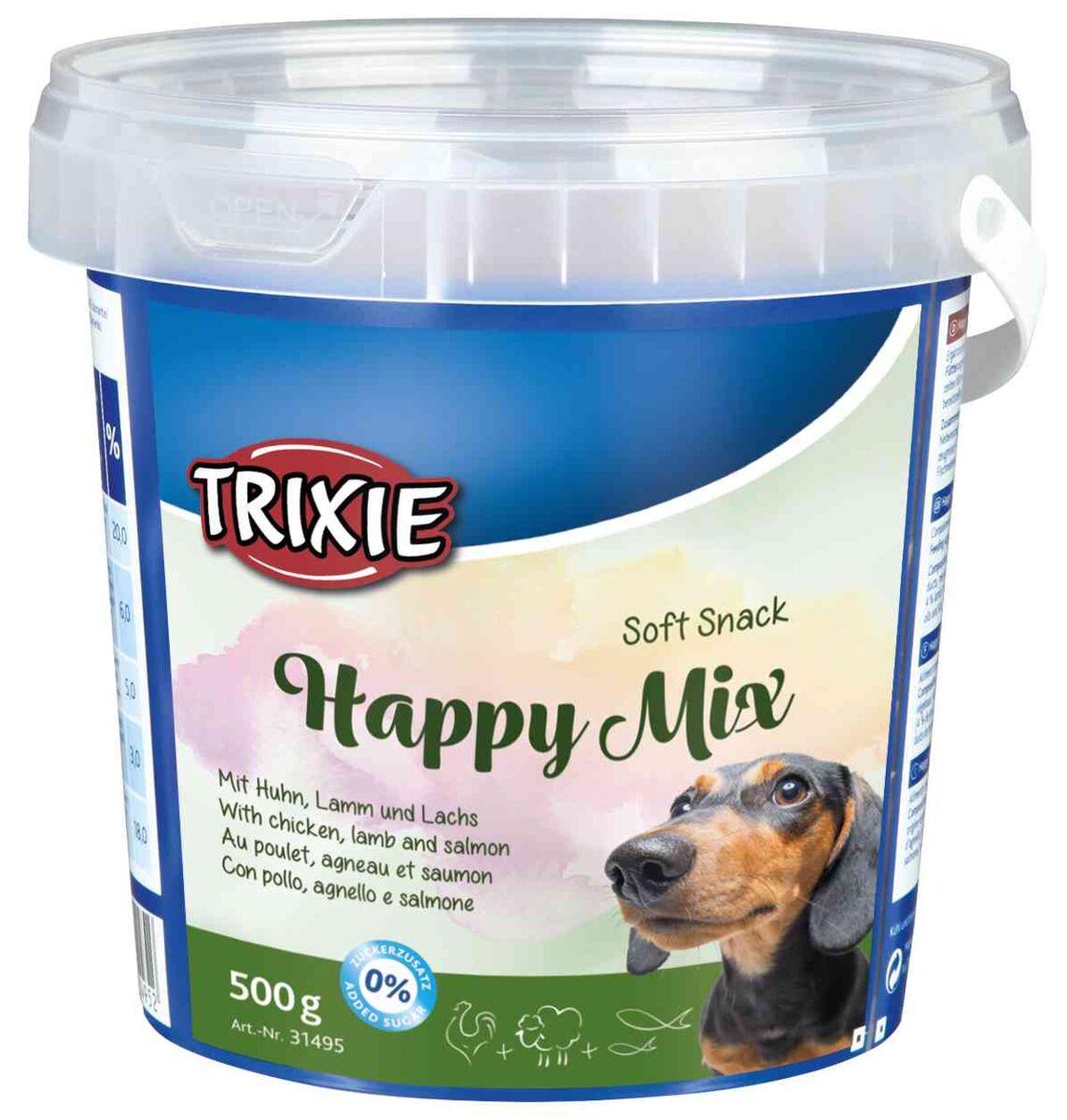 Ласощі для собак з куркою, ягням та лососем Trixie Soft Snack Happy Mix 500 г