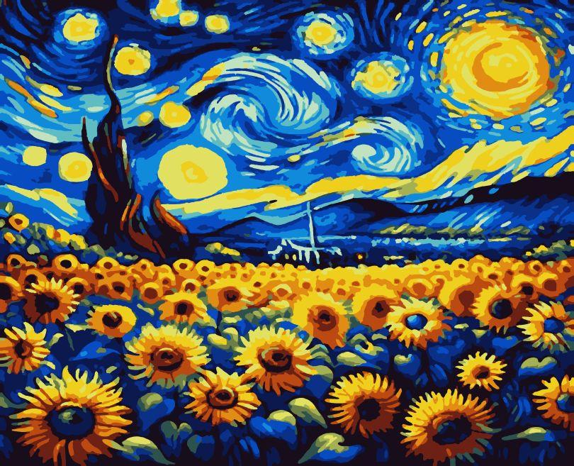 Картина за номерами Artissimo Українська зоряна ніч (ART-B-7595) 40 х 50 см, фото 1