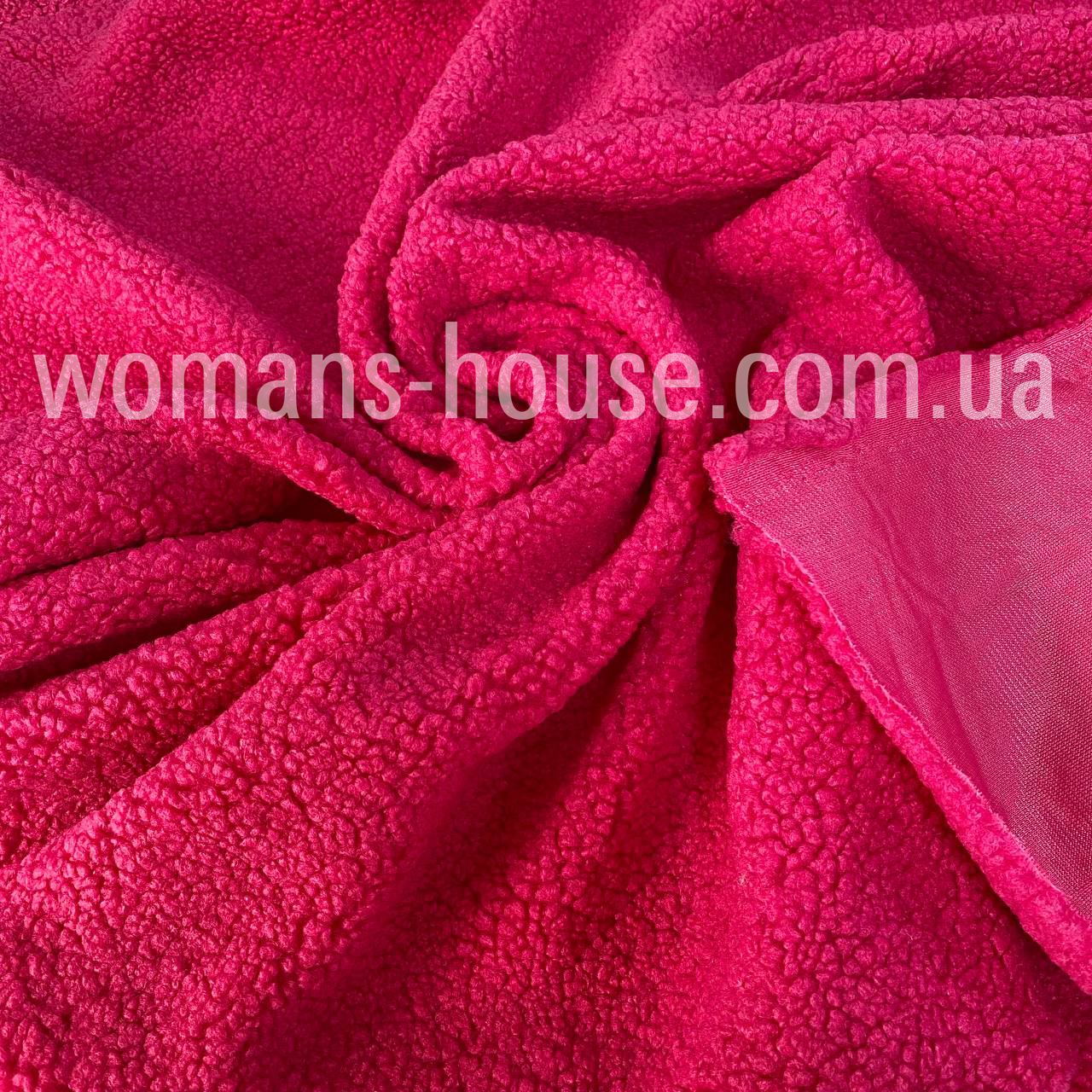 Штучне хутро баранчик 350 г/м2 Малиновий, фото 1