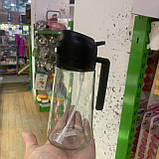 Пляшка з розпилювачем для олії — дозатор 2 в 1 чорна, фото 4