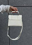 Жіноча біла молочна сумка 9648 крос-боді, фото 5