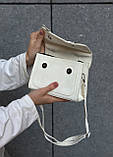 Жіноча біла молочна сумка 9648 крос-боді, фото 4