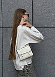 Жіноча біла молочна сумка 9648 крос-боді, фото 7
