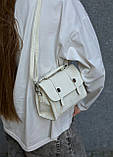 Жіноча біла молочна сумка 9648 крос-боді, фото 6