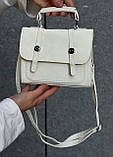 Жіноча біла молочна сумка 9648 крос-боді, фото 2