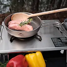 Туристична титанова сковорідка з ручкою Naturehike NH18T010-A, 17 см (Grey), фото 4