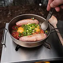 Туристична титанова сковорідка з ручкою Naturehike NH18T010-A, 17 см (Grey), фото 5