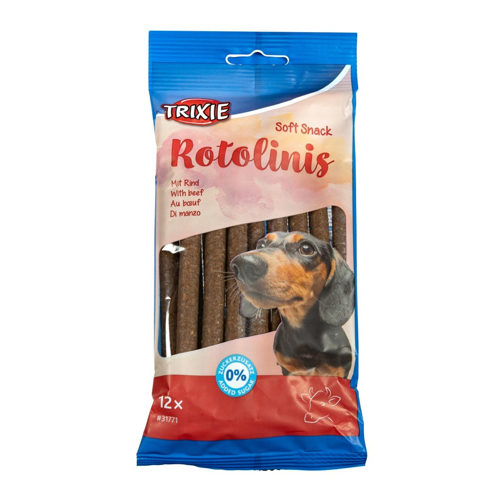 Ласощі для собак палички з яловичиною 12 см Trixie Soft Snack Rotolinis 120 г