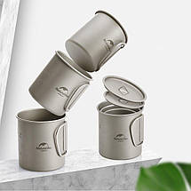 Титановий кухоль з ручкою Titanium Cup Naturehike NH20CJ005, 450 мл (Grey), фото 3