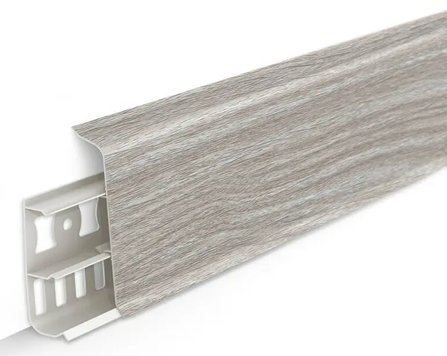 Плинтус пластиковый напольный декоративный, высота 85 мм, длина 2,2 м ...