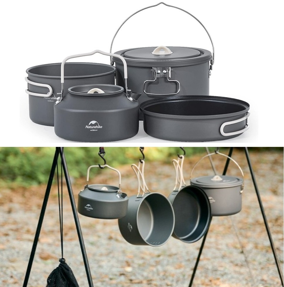 Набір алюмінієвого туристичного посуду Naturehike CNH22CJ002 (Grey)