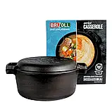 Каструля чавунна Brizoll 4 л з кришкою-сковородою, фото 10