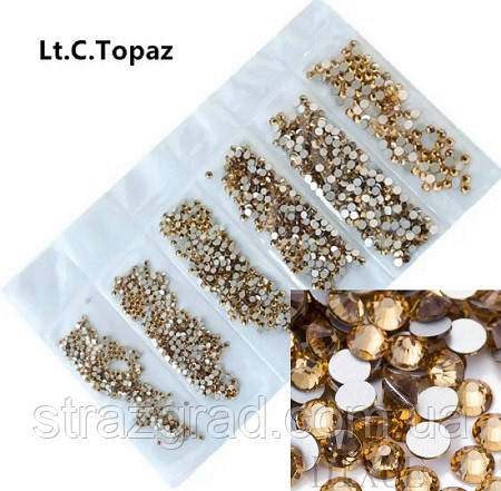 Набір страз холодної фіксації. Premium Light TOPAZ SS3-SS10 Non-hot Fix 1700шт.