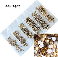 Набір страз холодної фіксації. Premium Light TOPAZ SS3-SS10 Non-hot Fix 1700шт.