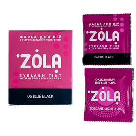 Фарба для вій у саше з колагеном Zola Eyebrow Tint With Collagen 06 Blue Black, 5 мл