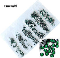 Набір страз холодної фіксації Premium Emerald SS3-SS10 Non-hot Fix 1700шт