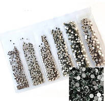 Набір страз холодної фіксації Premium BLACK DIAMOND SS3-SS10 Non-hot Fix 1700шт