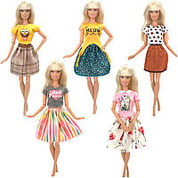 Набір одягу для ляльок Барбі 5 нарядів Різні кольори Хіт продажу!