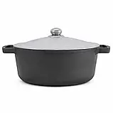 Каструля чавунна Brizoll 4 л з алюмінієвою кришкою, фото 2