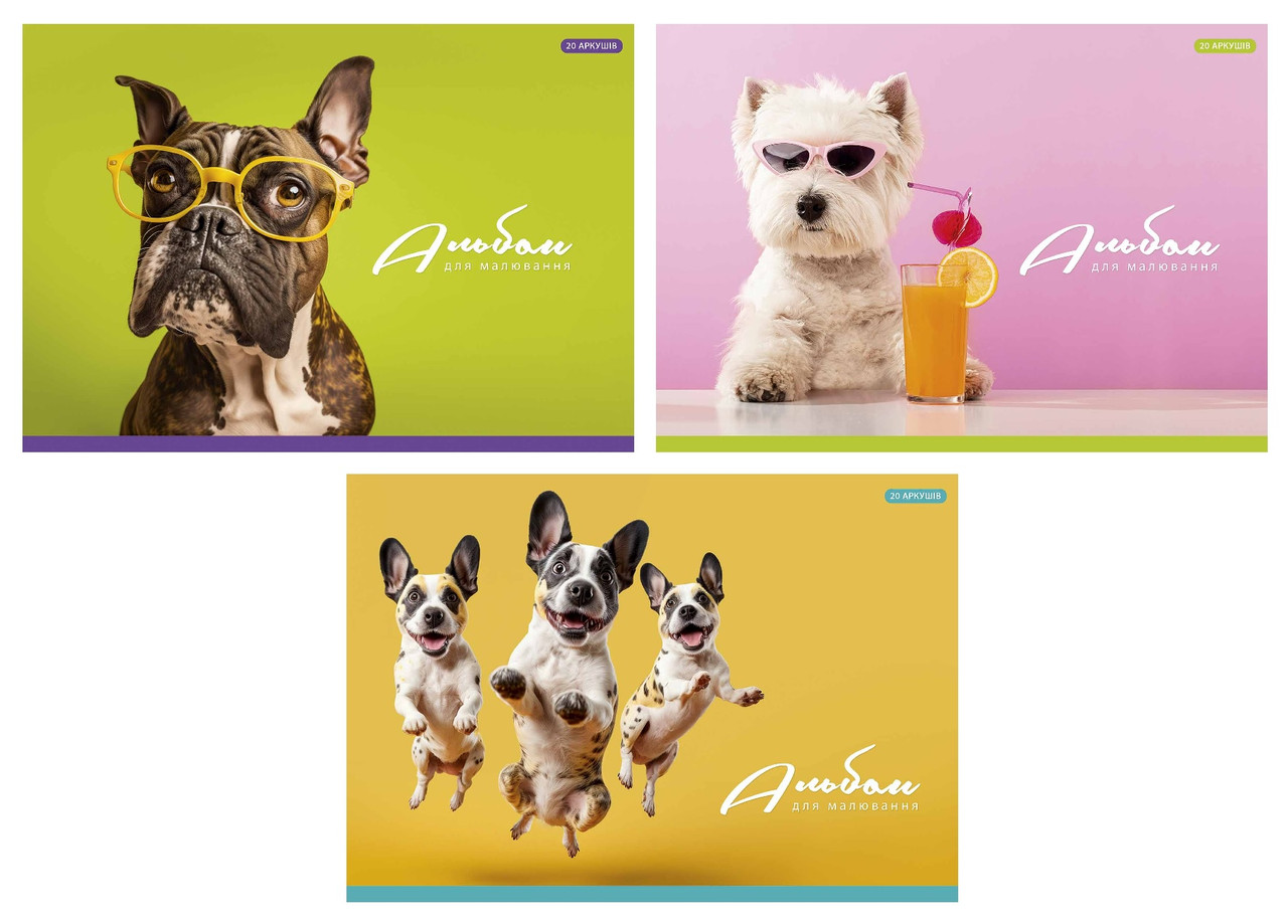 Альбом для малювання А4 20 арк склейка 100 г/м2 465 STAR Асорті уні, фото 1