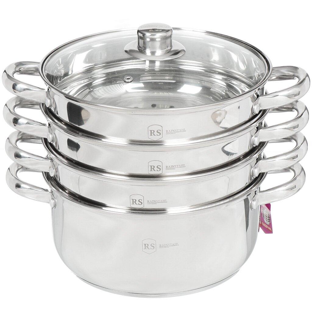 Пароварка Rainstahl 3 рівні 5 літрів нержавіюча сталь 5103-03ST, фото 1