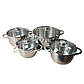 Набір каструль 8 предметів із нержавіючої сталі  (1,5л; 2 л; 3 л; 5 л) тм Kamille, фото 5