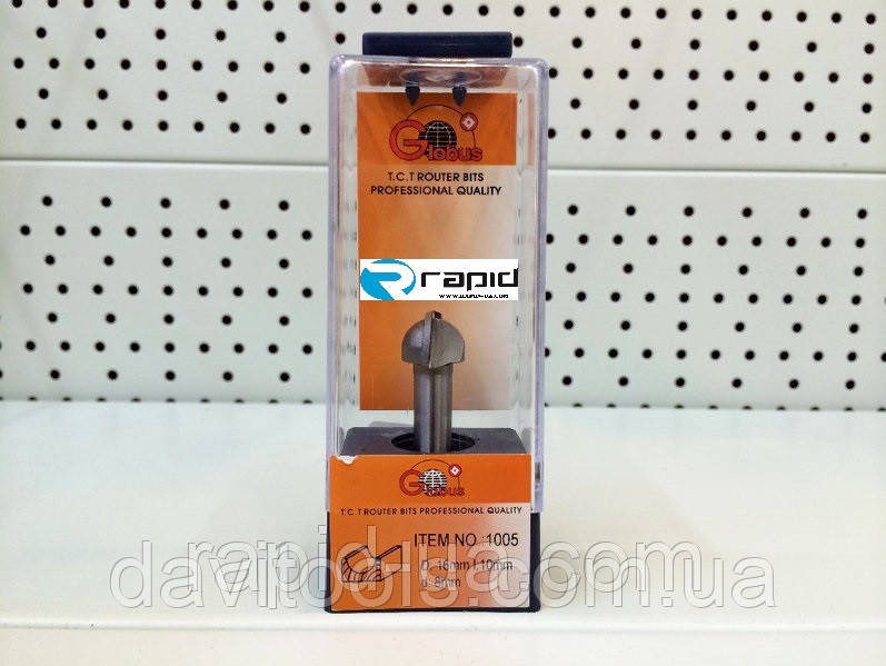 Фреза ГЛОБУС 1005 D16 d8 h10 пазова галтельна, фото 1