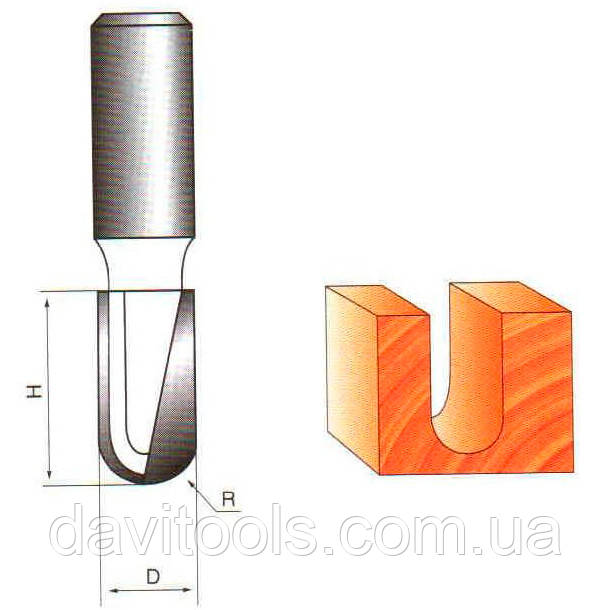 Фреза ГЛОБУС 1012 d12 D18 h40 L120 пазова галтельна