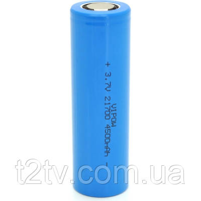 Акумулятор 21700 4500mAh, 3.7V, Blue, FlatTop Vipow (ICR21700-4500mAhFT / 31079)