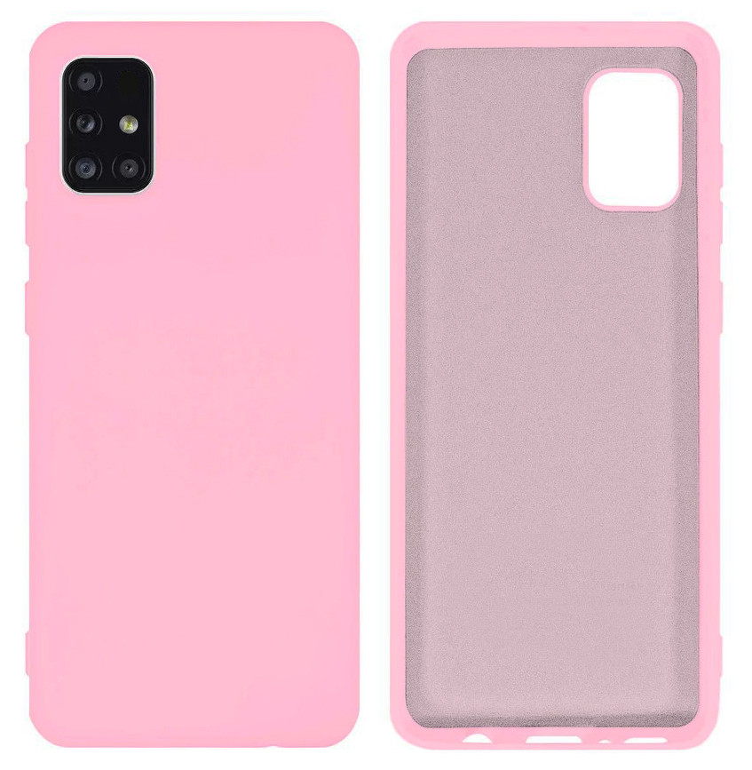Чохол Silicone case Camera Protective для Samsung M31S (17) рожевий Light Pink