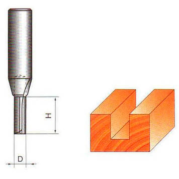 Фреза Pobedit 1101 D5 d8 h10 пазова пряма