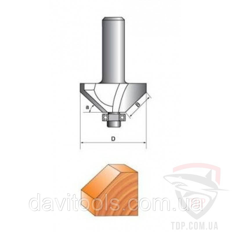 Кромочная Фреза конусна Глобус 1022 d12 D62.4 h 29,4, фото 1