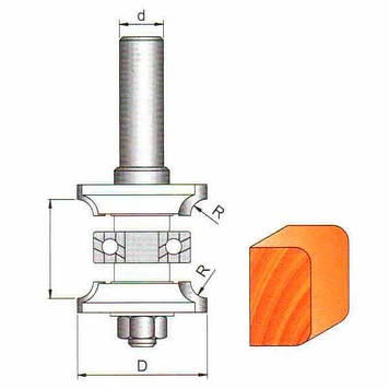 Фреза ГЛОБУС 3517set D20 d8 h20 R2 комбінована рамкова