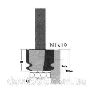 Фреза ГЛОБУС 2600 1*19, фото 1