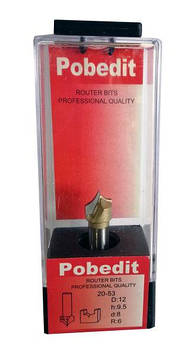 Фреза POBEDIT d8 D12 h9.5 R6 пазова V-подібна (2053-R6)