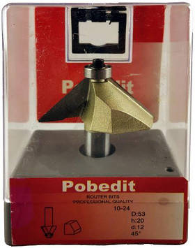 Фреза Pobedit d12 D53 h20 45* кромкова конусна (1024-d12-53-45)